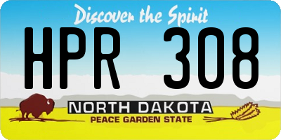 ND license plate HPR308