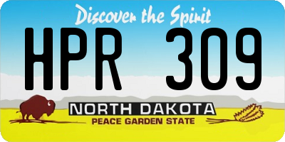 ND license plate HPR309