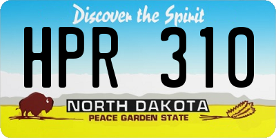 ND license plate HPR310