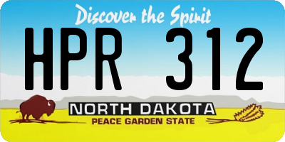 ND license plate HPR312