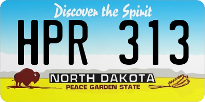 ND license plate HPR313