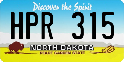 ND license plate HPR315