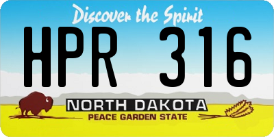 ND license plate HPR316