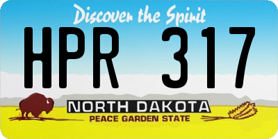 ND license plate HPR317