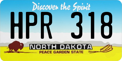 ND license plate HPR318