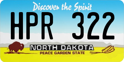 ND license plate HPR322
