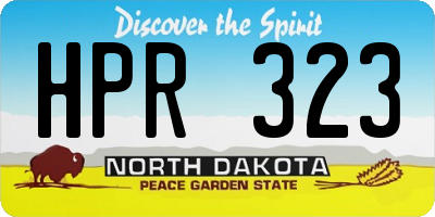 ND license plate HPR323