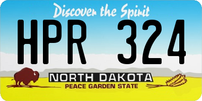 ND license plate HPR324