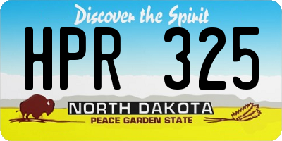 ND license plate HPR325
