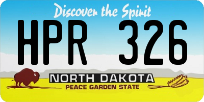 ND license plate HPR326