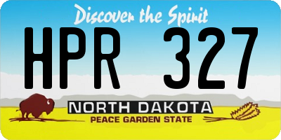 ND license plate HPR327