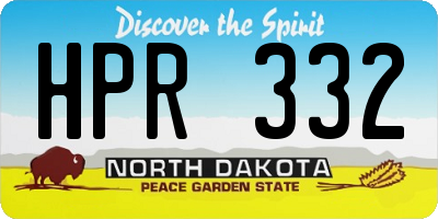 ND license plate HPR332