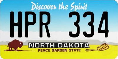 ND license plate HPR334