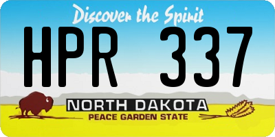 ND license plate HPR337