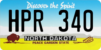 ND license plate HPR340