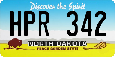 ND license plate HPR342
