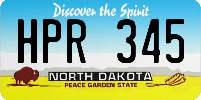 ND license plate HPR345