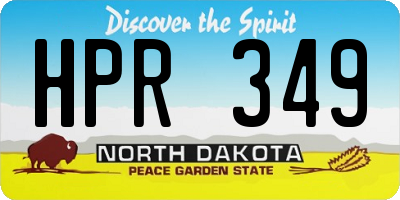 ND license plate HPR349