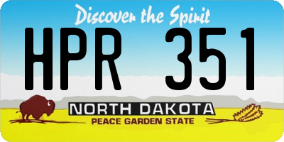 ND license plate HPR351