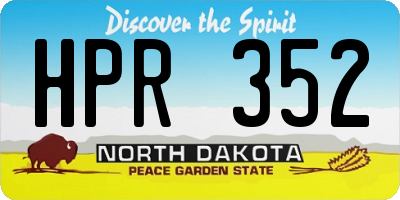 ND license plate HPR352