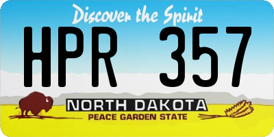 ND license plate HPR357