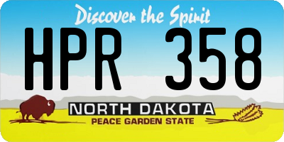 ND license plate HPR358
