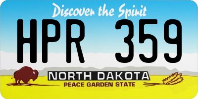 ND license plate HPR359