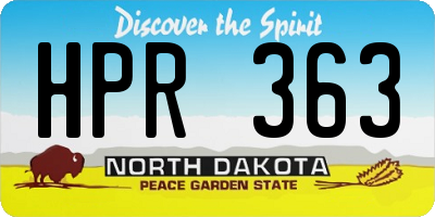 ND license plate HPR363