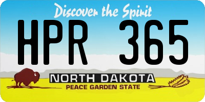 ND license plate HPR365