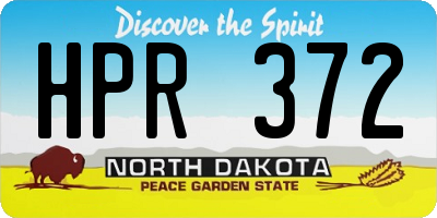 ND license plate HPR372