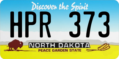 ND license plate HPR373