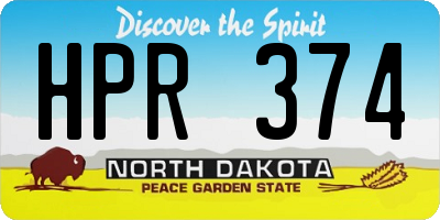 ND license plate HPR374