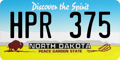 ND license plate HPR375