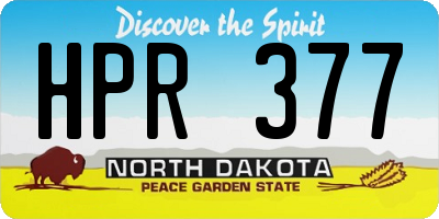ND license plate HPR377