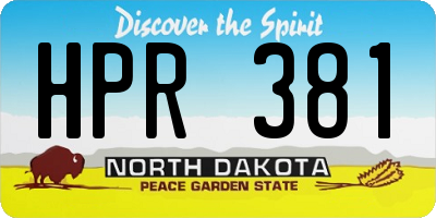 ND license plate HPR381