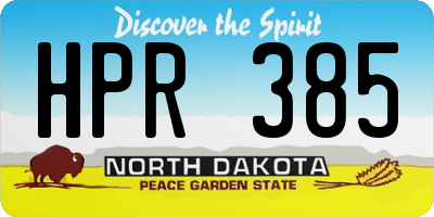 ND license plate HPR385