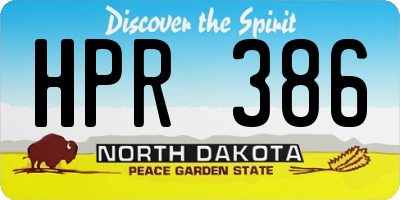 ND license plate HPR386