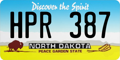 ND license plate HPR387