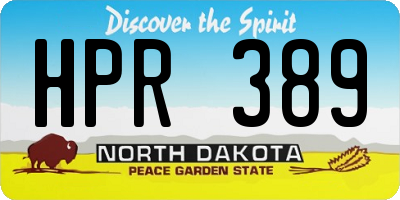 ND license plate HPR389