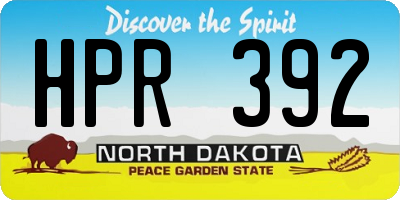 ND license plate HPR392