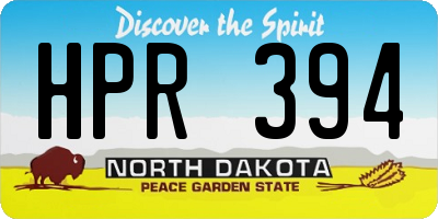 ND license plate HPR394