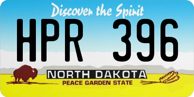 ND license plate HPR396