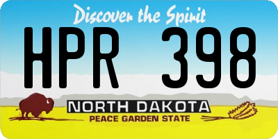 ND license plate HPR398