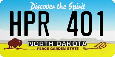 ND license plate HPR401