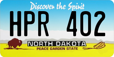 ND license plate HPR402