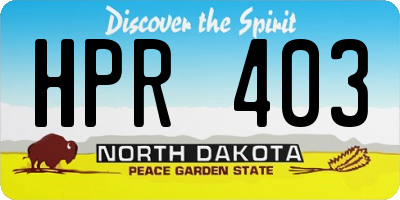 ND license plate HPR403