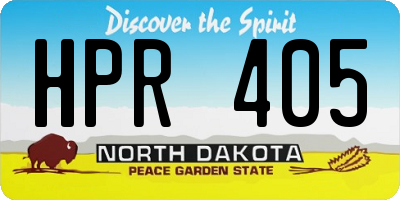 ND license plate HPR405