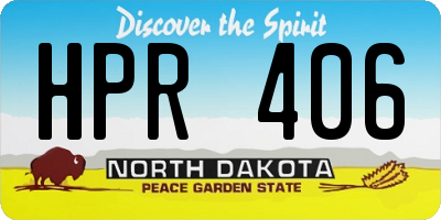ND license plate HPR406