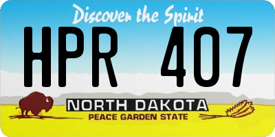 ND license plate HPR407