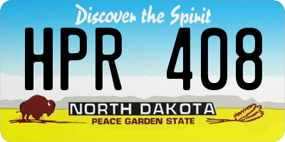 ND license plate HPR408